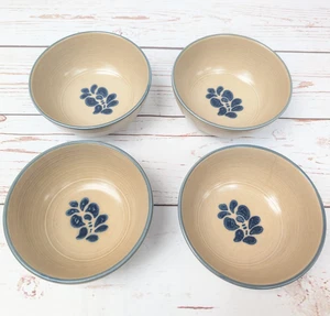 Pfaltzgraff Folk Art Cereal/Soup Bowls Set of 4 Made in USA Cottage Core Vtg - Picture 1 of 11