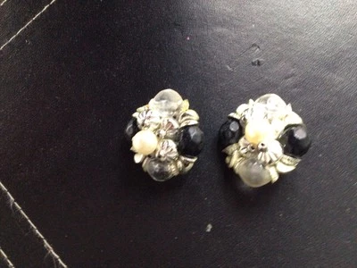 Ohrringe Glipp Silberfarben Mit Farbigen Perlen Und Steinen 3,5 Cm 12 Gr Zus - Bild 1 von 3