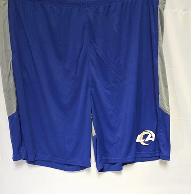 Pantalones Cortos de Fútbol Americano Para Hombres Fanáticos NFL Los Angeles LA Rams B&T Azul Poliéster Logo Foto 1 de 4