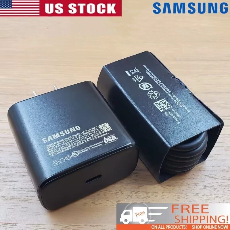 ✅Samsung Galaxy S24 S24+ S24 Ultra 45 Watt Super Fast Wall Charger & USB-C Cable - Imagem 1 de 4