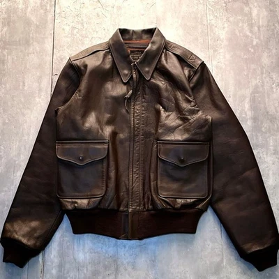 Lost Worlds J.A. Chaqueta de Cuero Dubow A-2 Marrón Talla 38 Unisex Foto 1 de 4