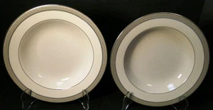 Mikasa Platinum Crown Soup Bowls 8 1/2" L3428 Fine China Set of 2 Excellent - Picture 1 of 5