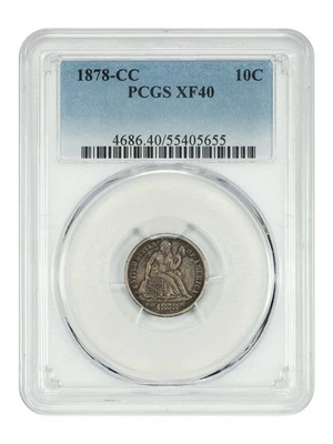 1878-CC 10C PCGS XF40 - Liberty Seated Dime - Better CC-Mint Dime - Image 1 of 4