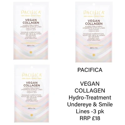 PACIFICA Vegan Collagen Hydro-Treatment Undereye Smile Lines Eye Mask 7ml-3 pk - Image 1 of 4