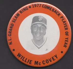 Pulsante Spilla Willie McCovey 1977 San Francisco Giants Ritorno Giocatore dell'anno - Foto 1 di 2