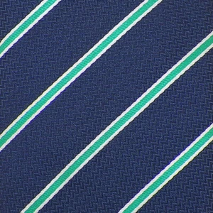 HUGO BOSS RED LABEL Men Navy Green White STRIPE Woven Silk SKINNY Tie Italy NWOT - Picture 1 of 3