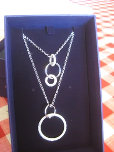 Swarovski Rhodium Silver and Crystal Stone Necklace - Picture 1 of 5
