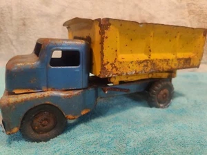 Vintage Structo Hydraulik Muldenkipper Pressstahl blau und gelb 50er Jahre (H1) - Bild 1 von 9