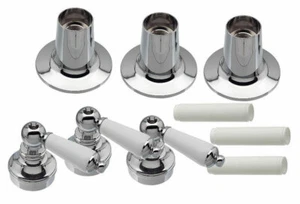 Tub/Shower 3-Handle Remodeling Trim Kit for Price Pfister-Porcelain Lever Handle - Picture 1 of 4