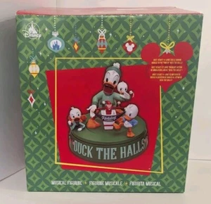 Disney Parks Christmas Donald Duck & Nephews Musical Duck The Halls Figure NEW - Picture 1 of 13