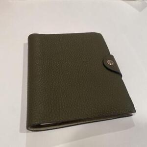 HERMES green notebook cover 28 branded