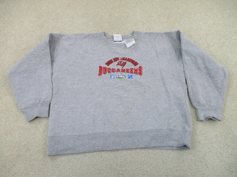 Tampa Bay Buccaneers Sweater Womens Large Gray Red NFL Football Ladies B24 * Cover