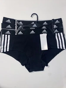 Adidas Women's 3-PK Cotton Boy Shorts Underwear 4A1H32 (Size L) NWT MSRP $36 - Picture 1 of 7