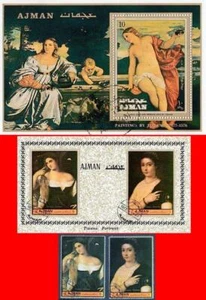 AJMAN / UAE 1972 TITIAN PAINTINGS  + 2 S/S - Picture 1 of 1