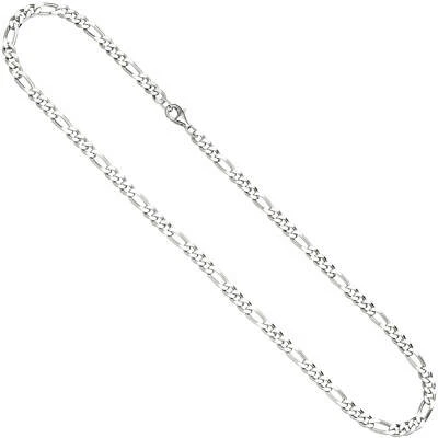 Collana Figaro In Argento 925 Rodio Lucido Diamantato, 50cm - Immagine 1 di 4