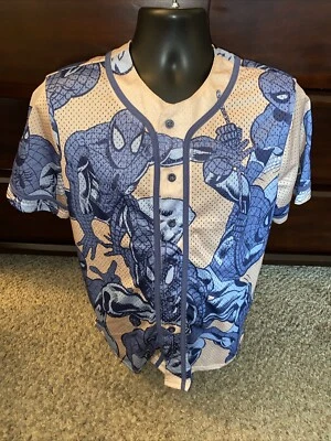 NWT Marvel Spider-Man Mesh Baseball Jersey Tan Size Medium - Image 1 of 4