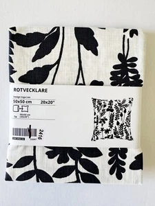 Ikea ROTVECKLARE Pillow cushion cover white/anthracite, 20x20 " 205.850.53 - NEW - Picture 1 of 2