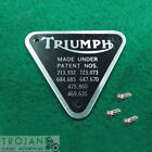 ALLOY PATENT PLATE WITH SCREWS, FOR TRIUMPH, GENUINE, 70-4016, 60-4255