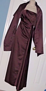 Davids Bridal Choc. Brown Formal Evening Prom Homecoming Dress Gown Sz 6 NWT - Picture 1 of 7
