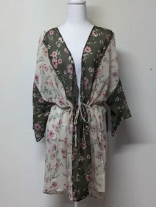 Derek Corazón Floral Transparente Kimono Playa Encubrimiento Corbata Cintura Multicolor Floral XL - Imagen 1 de 11