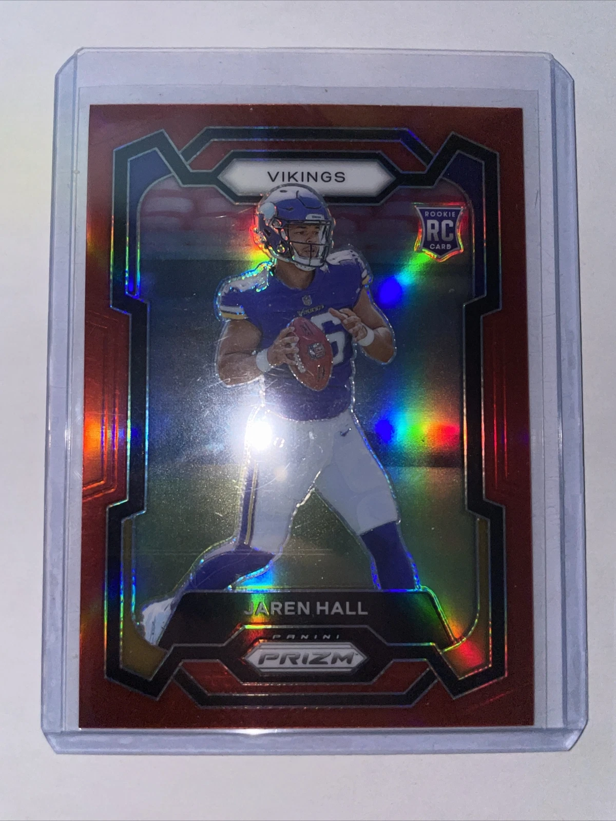 2023 Panini Prizm Jaren Hall RC #367 Red Retail Parallel SSP Rookie Vikings