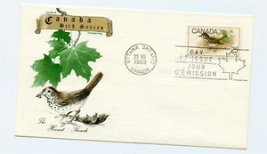 Canada FDC #498  Hermit Thrush 1969 Jackson Chickering  Cachet UA 98-3 - Bild 1 von 1