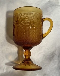 Indiana Glas Tiara 10282 Bernstein Becher Standfuß Sandwichglas 10282 4er Set - Bild 1 von 5