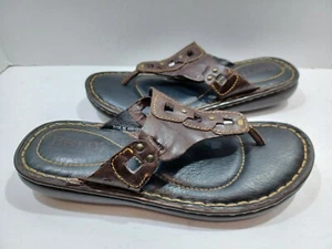 Born Handcrafted Footwear Leather Flip Flop Sandal Women's Size 7/38M W61803 - Picture 1 of 9