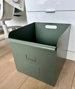 IKEA REJSA Metal Storage Box, 604.577.89 Gray-Green, 12½×13¾×12½", New In Box - Picture 1 of 5