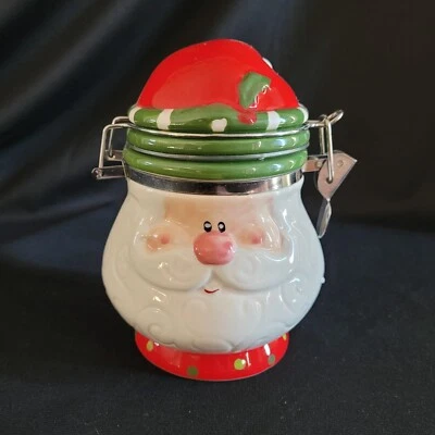 Boston Warehouse Santa Clause Christmas Holiday Cookie Snack Treat Canister - Image 1 of 4