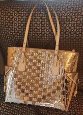 Michael Kors Voyager Logo Patent Large East West Tote, Rose Gold, Gently Used