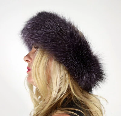 Новый темно фиолетовый лисий мех обруч для волос Efurs4less - Изображение 1 из 4