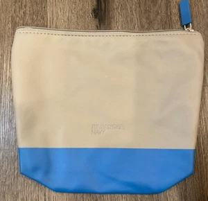 Jil Sander Navy Grau Kulturbeutel Accessoires Make Up Reisetasche Kunstleder - Bild 1 von 2