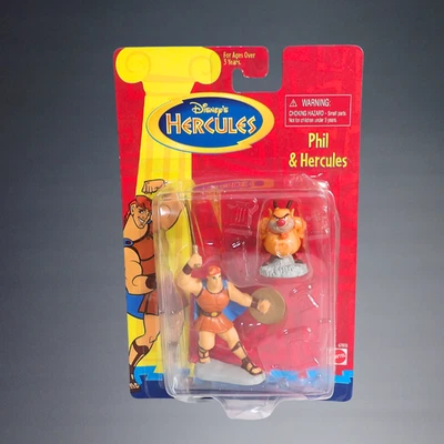 VINTAGE 90's MATTEL ARCOTOYS DISNEY'S HERCULES AND PHIL ACTION FIGURES #67818 - Image 1 of 3
