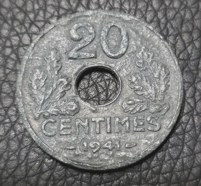 1941 France 20 Centimes Coin - Image 1 of 2