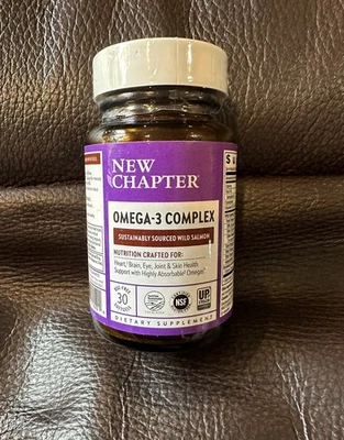 全新章 Omega-3 复合物鱼油补充剂野生阿拉斯加三文鱼心脏用,  — 第 1/4 张图片