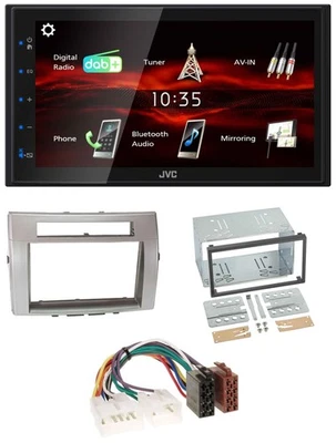 JVC USB Bluetooth MP3 DAB 2DIN Autoradio für Toyota Corolla Verso 04-09 silber - Bild 1 von 4