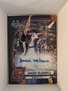 2024-25 Bowman Chrome U Jamari McDowell Auto Kansas Jayhawks Rookie RC - Picture 1 of 2