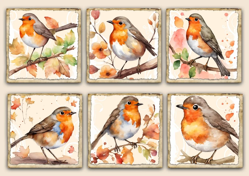 CREATION ART Robin Bird Card Toppers para Tarjetería y Álbumes de Recortes, Efímeros, Etiquetas de Regalo