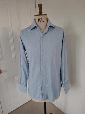 Huntsman of Savile Row Shirt Classic Collar Cashmere Cotton Size 16 - Image 1 of 4