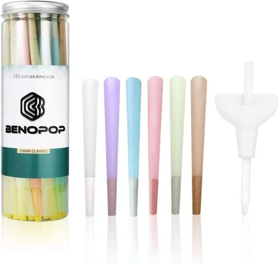 Benopop Natural Pre Rolled Cones King Size Multi Color 100ct 110mm - Image 1 of 4