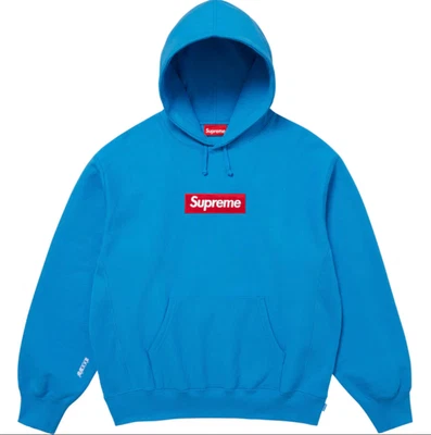 Sudadera con Capucha Supreme Box Logo (FW25) Sudadera con Capucha Cian (Azul/Verde azulado) Talla XL XLarge Foto 1 de 2