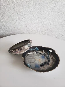 Vintage Japan Moriage Dragonware erhaben 3D handbemalt kleine Schüssel und Schmuckschale - Bild 1 von 13