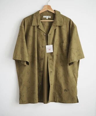 JW Anderson x Uniqlo Tennis casual all over print  open collar summer shirt - Image 1 of 4