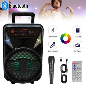 1000W Large Party Bluetooth Speaker Heavy Bass Stereo Sound Indoor Outdoor + Mic - Picture 1 of 14