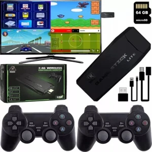 GAMESTICK Game Stick Console 4K 64GB HDMI TV Built-in 20000 Games+2 Wireless Gamepad UK