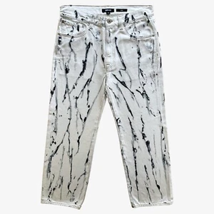 Pantalones de mezclilla para mujer Just Cavalli de Roberto Cavalli Bleach Tie Dye tiro alto nuevos con etiquetas - Imagen 1 de 8