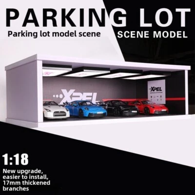 1:18 Large Ceiling LED Car Model Display Case for 4Cars Exhibition Parking Lot - Image 1 of 4