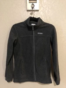 Columbia Fleece Jacket Kids Large 14 16 Black Gray Full Zip Boys Girls Youth - Picture 1 of 10