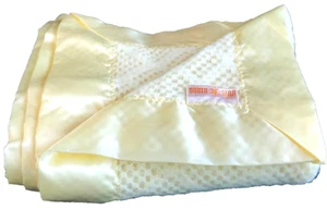 Vintage North Star Yellow Thermal Waffle Weave Baby Blanket - Picture 1 of 3